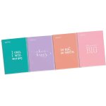 Patq - - lot 4 cahiers a4 grille, notebook messages, 4 perforations pour le classement, 80 pages de 90 ...