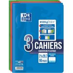 Patq - oxford easybook lot de 3 cahiers agrafs format a4 (21 x 29, 7cm) 96 pages grands carreaux seys ...