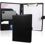 Patq - porte bloc a4 avec pince - porte bloc notes porte documents a4 en cuir - confrence porte, planificateu ...