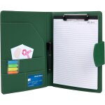 Patq - porte documents a4, classeur a clip en cuir avec fermeture magntique, porte - bloc ecritoire ...