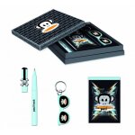 Paul frank - coffret stylo bille bleu + carnet + porte cles - fourniture scolaire -