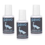 Pavo lot de 3 flacons 20ml correcteur liquide blanc avec pinceau