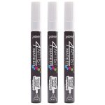 P�b�o lot de 3 marqueurs peinture 4artist pointe ogive 4 mm blanc