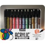 Pbo boite metal acrylic marker - 12 marqueurs 1, 2 mm, plastique, coloris assortis, 12x1, 2mm, set ...
