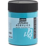 Pbo flacon peinture studio acrylique high viscosity 500 ml bleu turquoise