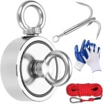 Peche a l'aimant puissant double face aimant neodyme super puissant aimant de peche 75mm 435kg pour peche ... Peche a l'aimant puissant double face aimant neodyme super puissant aimant de peche 75mm 435kg pour peche ...