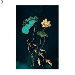 Peinture murale rectangulaire, grande peinture artistique el�gante de lotus en fleurs pour bureau, images ...