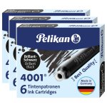Pelikan lot de 3 etuis de 6 cartouches d'encre 4001 tp / 6 noir