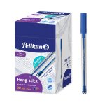 Pelikan lot de 50 stylos a bille hang stick bleu