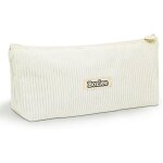 Pencil case trousses scolaires en velours ctel compartiment principal + filet intrieur - idal pour ...
