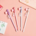 Pendentif fruit p�che douce, 4 pi�ces, stylo gel jouet, fournitures scolaires officielles, papeterie ...