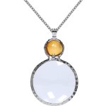 Pendentif loupe (jaune), longue cha�ne monocole verre loupe collier mama collier collier pour femme pour ...