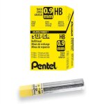 Pentel lot de 12 etuis de 15 mines hi - polymer super 0, 9 mm hb