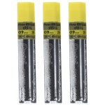 Pentel lot de 3 etuis de 15 mines hi polymer super, 0, 9 mm - 2b