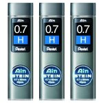 Pentel lot de 3 etuis de 40 mines 0, 7 mm ain stein c277 duret� h