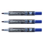 Pentel lot de 3 marqueurs pour tableau blanc maxiflo flex - feel, bleu