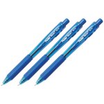 Pentel lot de 3 stylos a bille rtractable wow bk440 bleu