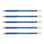 Pentel lot de 5 crayons graphite en bois de c�dre corps triangulaire mine coll�e 2b