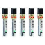 Pentel lot de 5 etuis de 12 mines hi - polymer super 0, 5 mm 3h