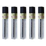 Pentel lot de 5 etuis de 12 mines pour porte - mines hi - polymer super 0, 2 mm b