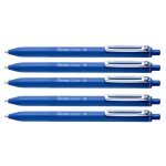 Pentel lot de 5 stylos bille rtractable izee clip mtal pointe large 1mm trac 0, 5mm bleu