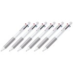 Pentel lot de 6 stylos bille rtractable 4 couleurs vicuna c4 clip blanc