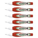 Pentel lot de 6 stylos correcteur zle53 - w 7ml pointe micro fine blanc