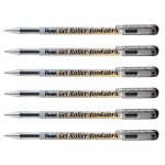 Pentel lot de 6 stylos roller encre gel bn15 0, 8 mm spcial textile noir