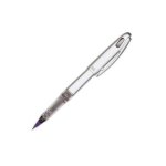 Pentel stylo feutre a plume rechargeable encre liquide noire corps d�cor gris alu tradio trj 74