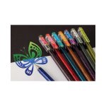 Pentel pentel stylo roller a encre gel hybrid  dual pen , etui de 4 noir noir noir