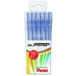Pentel superb - stylo a bille - noir - encre a huile - 0. 7 mm - fin - pack de 6