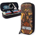 Petit porte - monnaie en toile avec fermeture eclair harley davidson