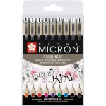 Pigma micron 05 callibrated tip set of 9 colours water resistant ink size 05 (0. 45mm) pens for writing, ...