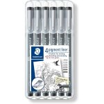 Pigment liner, feutres de dessin a encre pigmente noire infalsifiable, etui chevalet avec 6 feutres ...