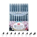 Pigment liner micron pen set, marqueurs manga, pen art brush, peint a la main, hook line pens, sketch, ...