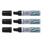 Pilot lot de 3 marqueurs permanent sca - 6600 corps m�tal pte biseau extra large noir