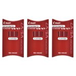 Pilot lot de 3 sets 3 cartouches v5 / 7 rechargeable rouge