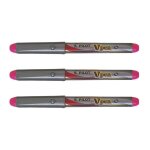 Pilot lot de 3 stylos plume jetable v - pen silver pointe moyenne rose
