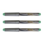 Pilot lot de 3 stylos plume v - pen silver jetable plume moyenne vert