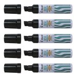 Pilot lot de 5 marqueurs permanent sca - 6600 corps m�tal pte biseau extra large noir