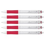 Pilot lot de 5 stylos bille rtractable grip acroball pure white 1. 0 pointe moyenne rouge