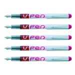 Pilot lot de 5 stylos plume effa�able jetable v - pen pointe moyenne rose