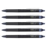Pilot lot de 5 stylos roller effaable frixion point clicker pointe fine noir