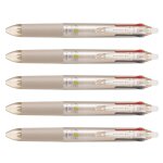 Pilot lot de 5 stylos roller frixion 4 colors pointe fine corps champagne