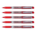 Pilot lot de 5 stylos roller hi - tec v10 grip pointe aiguille rouge