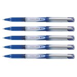 Pilot lot de 5 stylos roller v - ball grip 05 encre liquide pte fine bleu