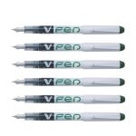 Pilot lot de 6 stylos plume jetable v - pen effa�able vert