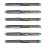 Pilot lot de 6 stylos plume v - pen silver jetable plume moyenne vert