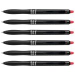 Pilot lot de 6 stylos roller effa�able frixion ball plus r�tractable pointe moyenne rouge