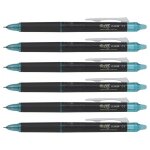 Pilot lot de 6 stylos roller effaable frixion point clicker pointe fine turquoise